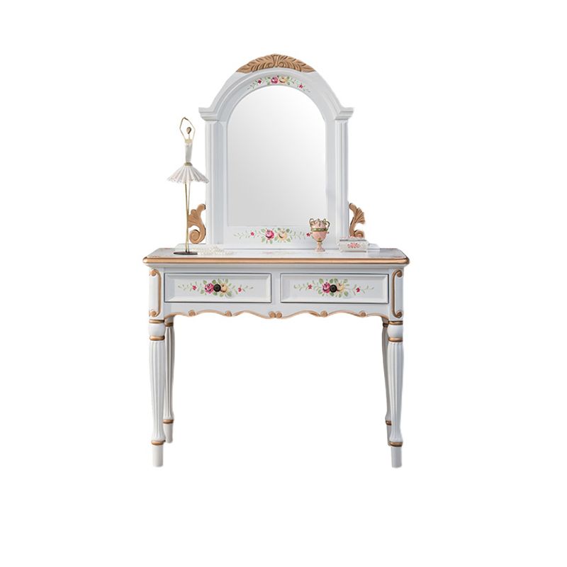 Wood Vanity Set 17.71" Wide Make-up Vanity with 2 Storage Drawers and Stool Clearhalo 'Bedroom Furniture' 'furn' 'furn_makeup_vanities' 'Furniture' 'Makeup Vanities' 'makeup_vanities' 1200x1200_58f3717d-8978-4a16-aed0-a2901c44291f