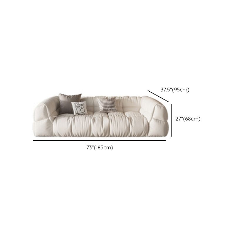 Contemporary White Cushions Tuxedo Arm Living Room Standard Settee