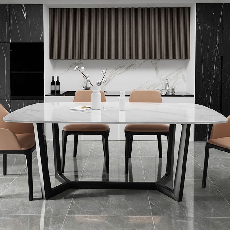 Modern Dining Table Rectangle Dining Sintered Stone Table for Restaurant Clearhalo 'Dining Tables & Seating' 'Dining Tables' 'dining_table' 'furn' 'furn_dining_table' 'Furniture' 'furniture_dining_table' 'Kitchen & Dining Furniture' 'kitchen' 'kitchen_dining_table' 1200x1200_58f55b31-887d-4688-968a-ef19276425fe