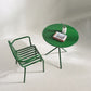 Dining Room Industrial Chair Metal Slat Back Dining Chair in Green