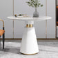 Metalen traditionele luxe ronde tafel voor eetkamer Stenen tafel met voetstuk