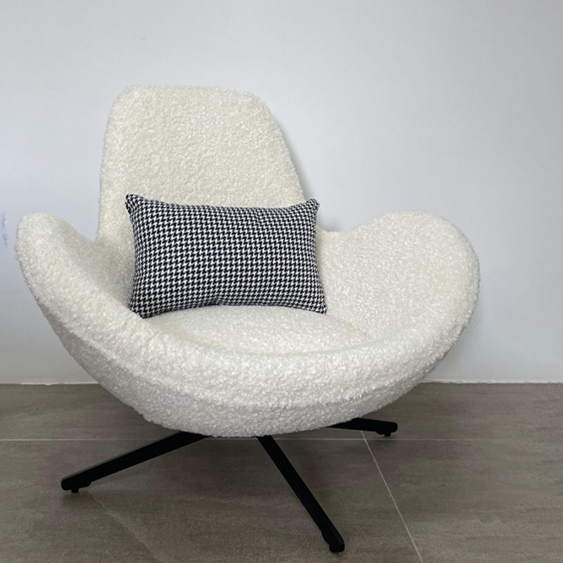 37.5"L x 37"W x 34"H Casual Eggshell Chair Faux Leather and Velvet Accent Chair Clearhalo 'Accent Chairs' 'accent_chairs' 'Chairs & Seating' 'furn' 'furn_accent_chairs' 'Furniture' 'Living Room Furniture' 1200x1200_58f827a6-4de1-487e-9deb-3ae917ed07f3