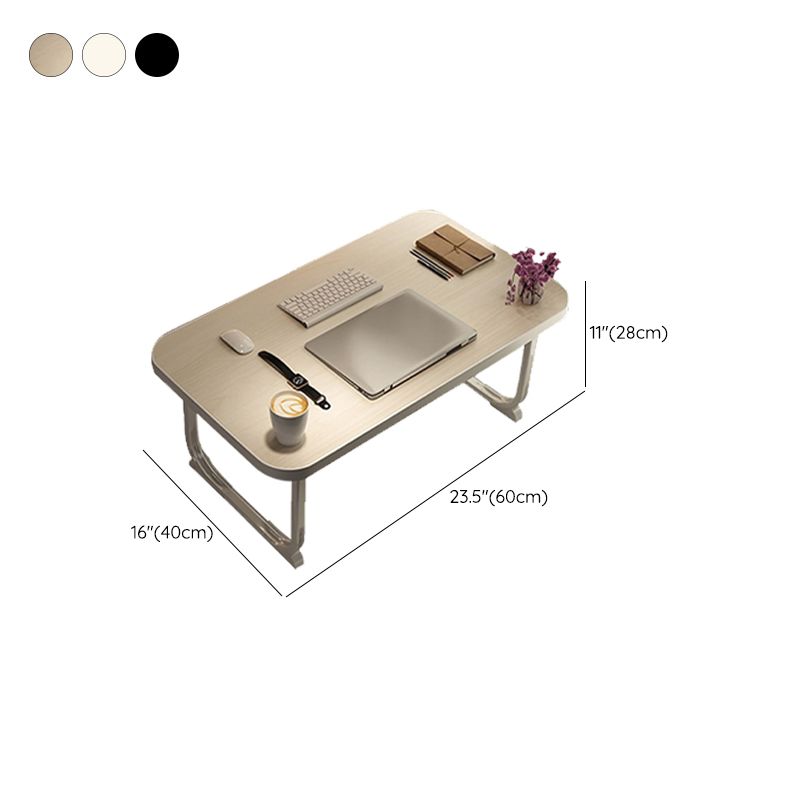 Pliage de bureau d'écriture rectangle des bureaux de tâche de tâches avec 2 lames en naturel / noir / blanc