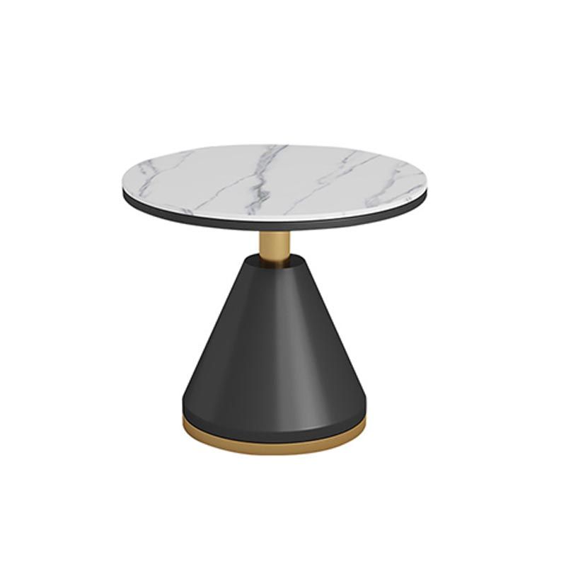 Modern Round Dining Table for Home Glossy Stone Dinette Table with Metal Base Clearhalo 'Dining Tables & Seating' 'Dining Tables' 'dining_table' 'furn' 'furn_dining_table' 'Furniture' 'Kitchen & Dining Furniture' 1200x1200_58f952af-2d8f-4f20-b060-56f76765ba09