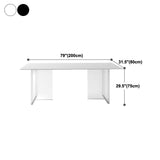 Sintered Stone Top Acrylic Base Dining Table Contemporary Rectangle Table for Home