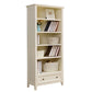 Modern Style Closed Back Bookcase Standard Wooden Bookshelf  in White