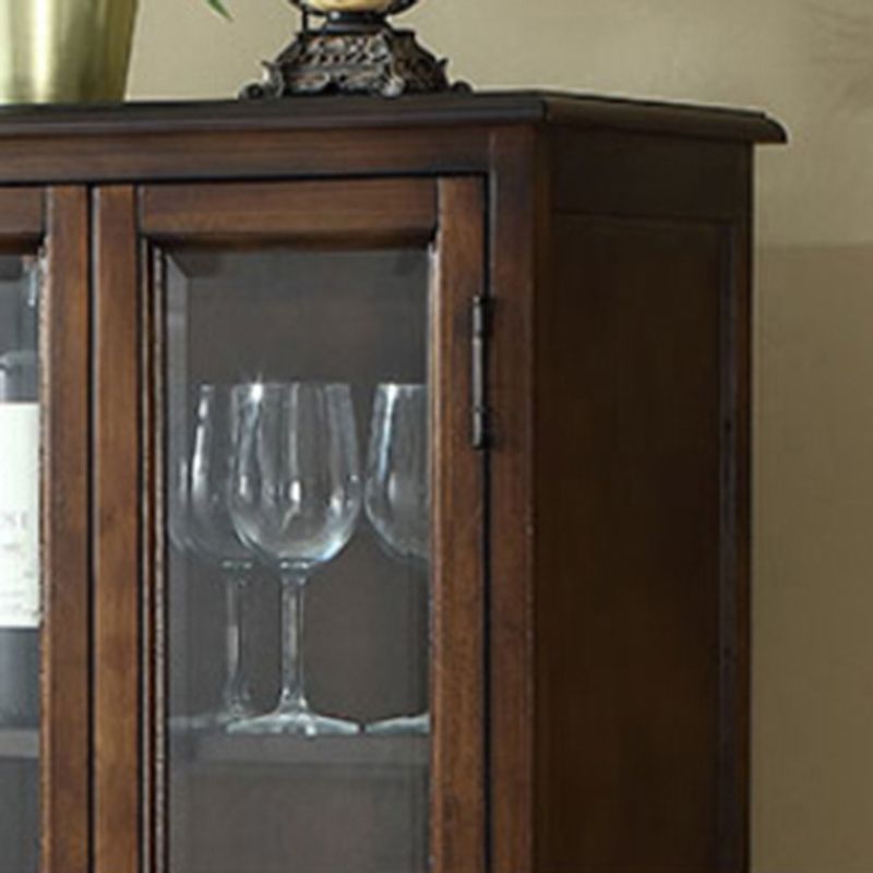 Mid-century Modern 51.18" Tall Glass Paned Accent Cabinet, Wooden Rectangle Cabinet