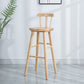 Cafe Modern Simple Barstool Wood 4 Legs Bar Stool with Pedal