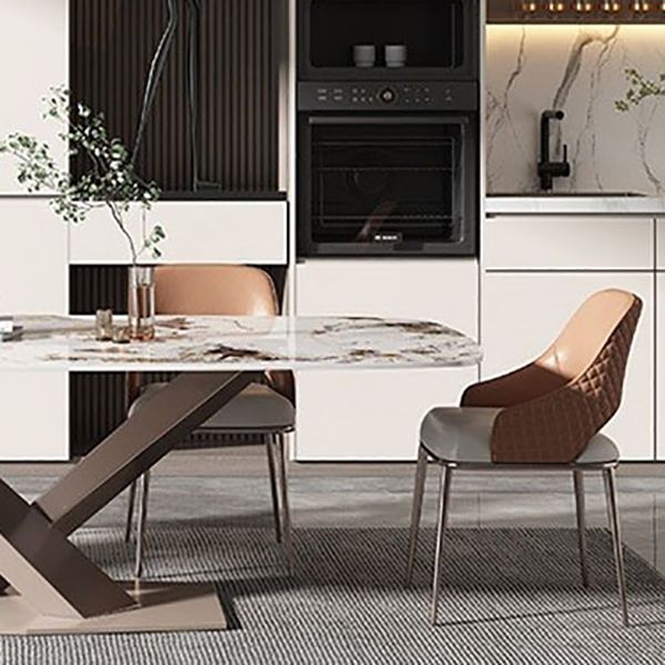 布張りのサイドチェアグラムスタイルオープンバックダイニングアクセントチェア