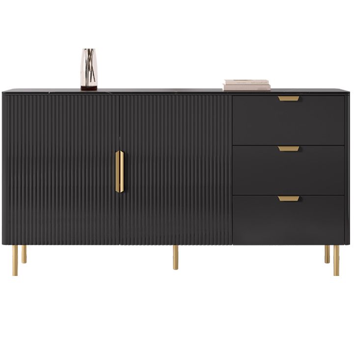 3-Drawer Engineered Wood Sideboard Glam Credenza with Stone Countertop for Living Room Clearhalo 'buffet_sideboard' 'Buffets & Sideboards' 'furn' 'furn_buffet_sideboard' 'Furniture' 'furniture_buffet_sideboard' 'Kitchen & Dining Furniture' 1200x1200_58fe70a2-8453-4ecd-8237-1634ce0a35d9