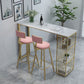 Glam Marble Pub Table with Rectangle Table Top Gold Double Pedestal Table - 42" H Clearhalo 'Bar Furniture' 'Bar Tables' 'bar_tables' 'furn' 'furn_bar_tables' 'Furniture' 'furniture_bar_tables' 'Kitchen & Dining Furniture' 1200x1200_58fe8815-0123-46ef-8cd1-d48b4d3da22b