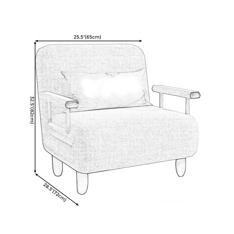 Contemporary Linen Sofa Bed with Pillow Back for Apartment and Bonus Room