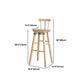 Cafe Modern Simple Barstool Wood 4 Legs Bar Stool with Pedal