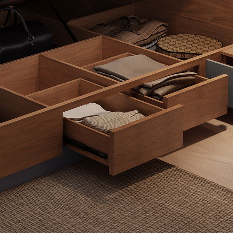 Brown Panel Bed Lift Up Storage Standard Rectangular Panel Bed Clearhalo 'Bedroom Furniture' 'Beds' 'furn' 'furn_beds' 'Furniture' 1200x1200_5908b472-f8b7-4fd7-99a1-cb32f5e3868c