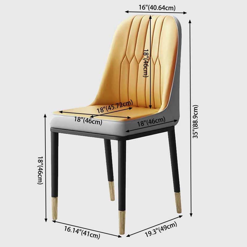 Metal Base Indoor Chair 18'' Wide Parsons Leather Chair for Restaurant Clearhalo ' kitchen&dining_furn' 'Dining Chairs' 'Dining Tables & Seating' 'dining_chair' 'furn' 'furn_dining_chair' 'Furniture' 'furniture_dining_chair' 'Kitchen & Dining Furniture' 'kitchen' 1200x1200_59091584-2808-445a-8f5b-42de9460d659