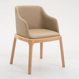 Scandinavian Solid Back Arm Chair Matte Finish Leather Dining Chair (Set of 2) Clearhalo ' kitchen&dining_furn' 'Dining Chairs' 'Dining Tables & Seating' 'dining_chair' 'furn' 'furn_dining_chair' 'Furniture' 'furniture_dining_chair' 'Kitchen & Dining Furniture' 'kitchen' 1200x1200_590976cb-bfd9-4dd0-94af-bb67fe103fe8