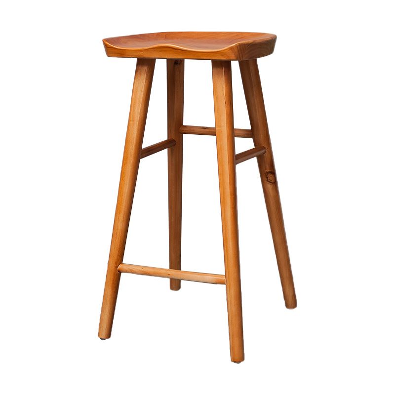 Industrial Solid Wood Counter Stool Saddle Seat Backless Bar Stool with Footrest Clearhalo 'Bar Furniture' 'Bar Stools' 'bar_stools' 'furn' 'furn_bar_stools' 'Furniture' 'Kitchen & Dining Furniture' 1200x1200_5909de0b-9cb2-477b-9236-7739b081f87e