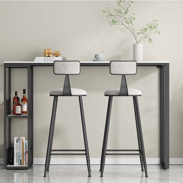 Modern Rectangle Bar Dining Table Indoor Bar Table with Shelves in Black Clearhalo 'Bar Furniture' 'Bar Tables' 'bar_tables' 'furn' 'furn_bar_tables' 'Furniture' 'furniture_bar_tables' 'Kitchen & Dining Furniture' 'kitchen&dining_furn' 'kitchen' 1200x1200_5909efe3-efba-40d0-90d1-74ee2ebcc1f6