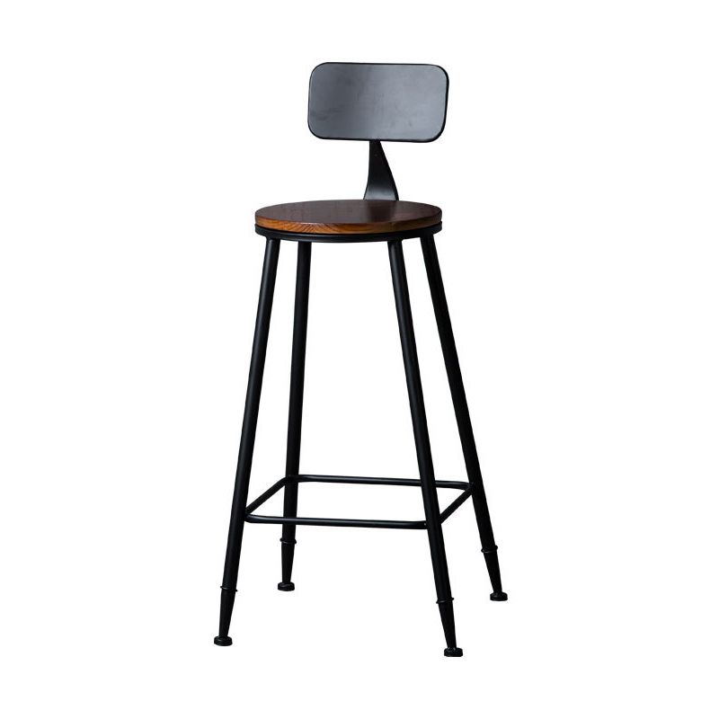 Indoor Industrial Style Wood Top Barstool Metal 4 Legs Bar Stool with Pedal Clearhalo 'Bar Furniture' 'Bar Stools' 'bar_stools' 'furn' 'furn_bar_stools' 'Furniture' 'Kitchen & Dining Furniture' 1200x1200_590a70d0-34e6-4913-9e30-c27ccec83a47
