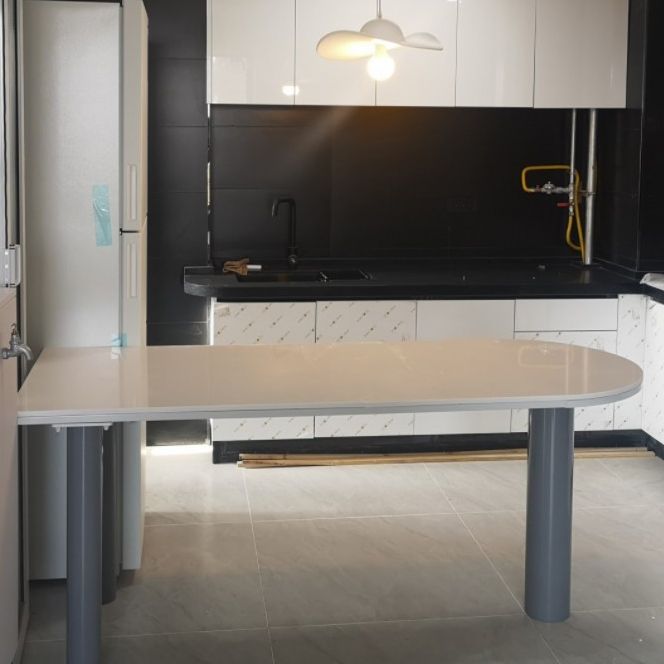 Free Form Minimalist Style Dining Table White Tone Fixed Table with 3 Legs Clearhalo ' dining_table' 'Dining Tables & Seating' 'Dining Tables' 'furn' 'furn_dining_table' 'Furniture' 'furniture_dining_table' 'Kitchen & Dining Furniture' 'kitchen&dining_furn' 'kitchen' 'kitchen_dining_table' 1200x1200_590bb898-4723-4010-8b82-0b7f9e8fb909
