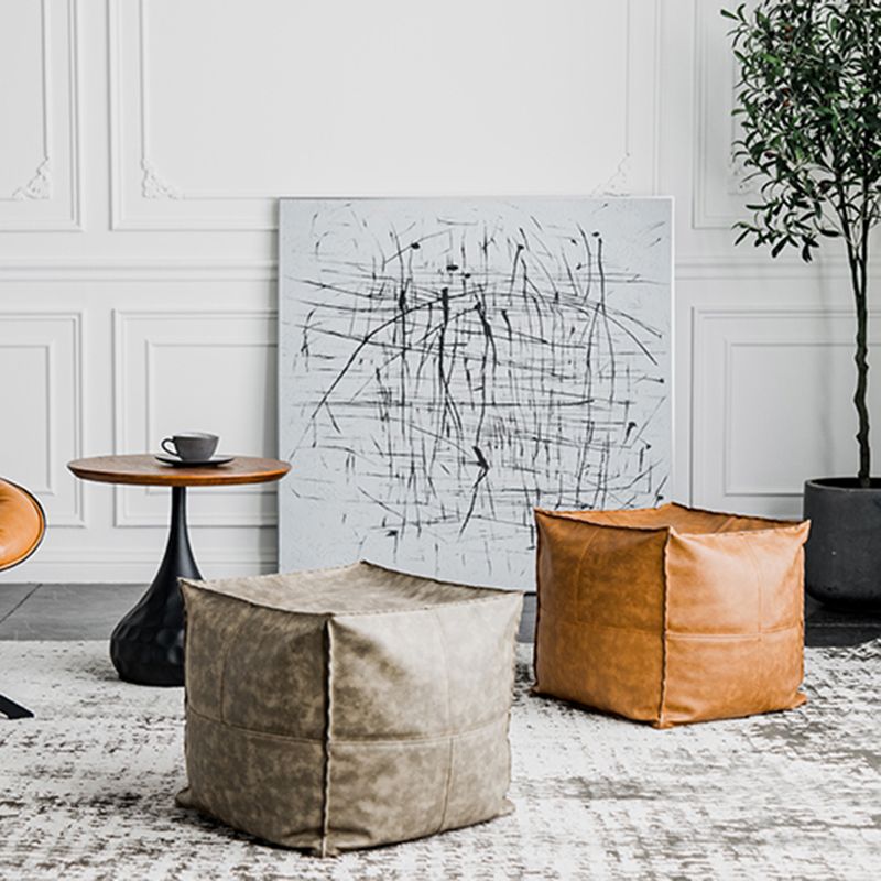 Modern Square Pouf Leather Water Resistant Pouf for Living Room Clearhalo 'furn' 'furn_ottomans_poufs' 'Furniture' 'Living Room Furniture' 'Ottomans & Poufs' 'ottomans_poufs' 1200x1200_590c2603-65ba-4c6f-ad63-7ab9078da475