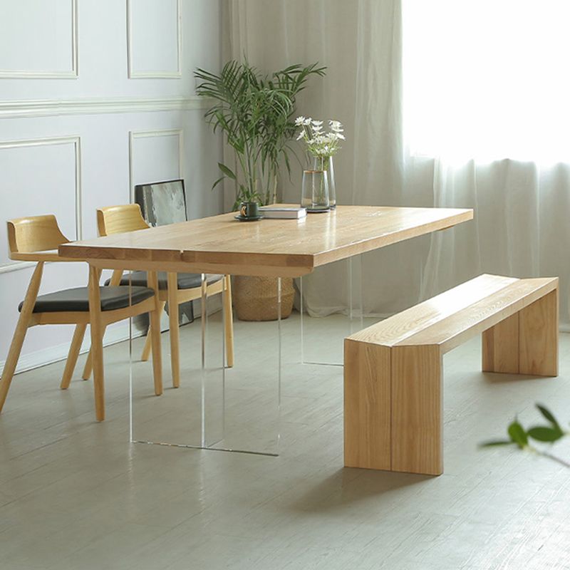 Tavolo da pranzo in legno massiccio di pino tavolo da pranzo rettangolo con doppia base di piedistallo