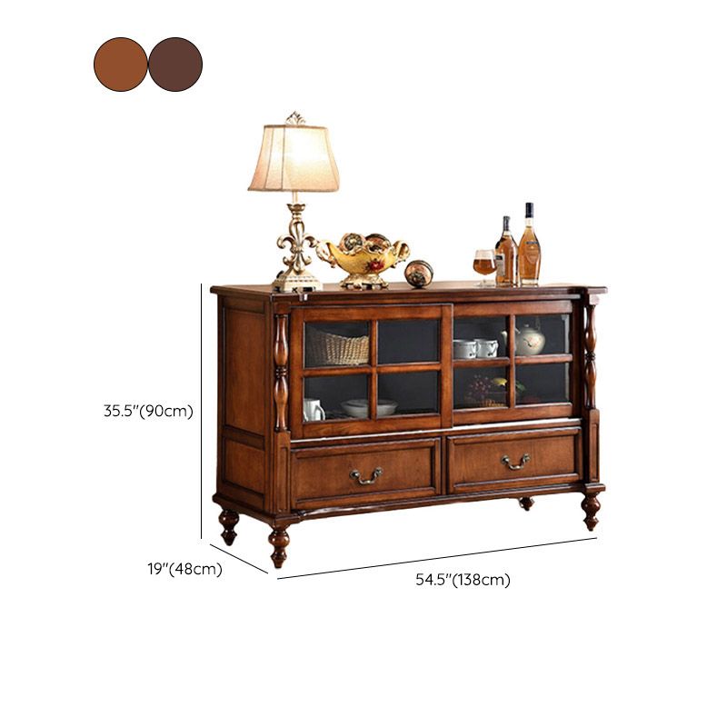 Scheda laterale in legno massiccio in stile moderno con cassetto e porta