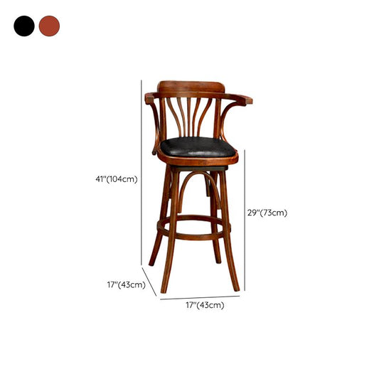 Tabouret de hauteur de bar à dos basse en bois moderne tabouret de bar armé