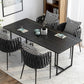 Contemporary Rectangle Dining Table Sintered Stone Dining Table with Black Double Pedestal Clearhalo ' dining_table' 'Dining Tables & Seating' 'Dining Tables' 'furn' 'furn_dining_table' 'Furniture' 'furniture_dining_table' 'Kitchen & Dining Furniture' 'kitchen&dining_furn' 'kitchen' 'kitchen_dining_table' 1200x1200_5910896b-af6a-4307-a7a5-b3d659dd81a4