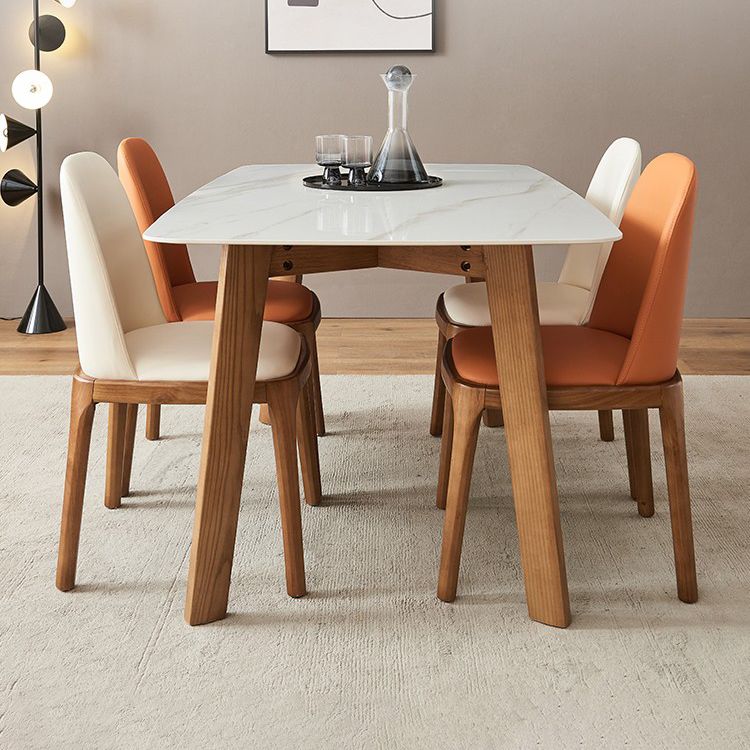 Solid Wood Mid-Century Modern Table Rectangle White Sintered Stone Top Table Clearhalo ' dining_table' 'Dining Tables & Seating' 'Dining Tables' 'furn' 'furn_dining_table' 'Furniture' 'furniture_dining_table' 'Kitchen & Dining Furniture' 'kitchen&dining_furn' 'kitchen' 'kitchen_dining_table' 1200x1200_59111ede-b567-4fc2-a403-00c51ae2fdb5