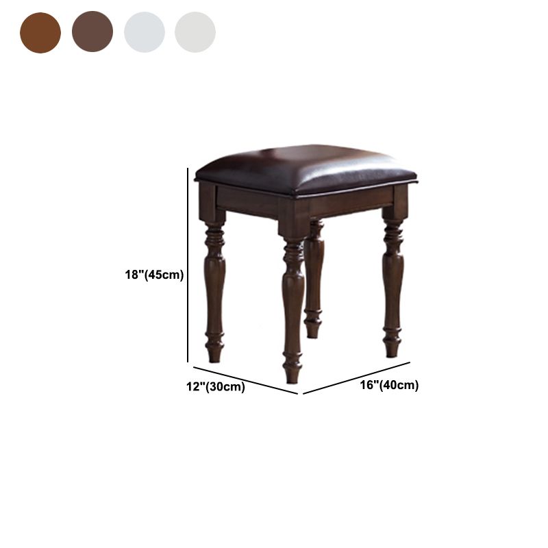 Mesa de tocador de madera de 23.6 "W Juego de mesa de maquillaje de tocador de 1 cañón con espejo y taburetes