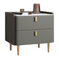 20 "W x 20" H Accento moderno comodino in pietra e comodino in legno con 2-cassetto