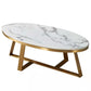 Glam Metal Cross Legs Coffee Table Faux Marble Oval Coffee Table Clearhalo 'Coffee & Accent Tables' 'Coffee Tables' 'coffee_tables' 'furn' 'furn_coffee_tables' 'Furniture' 'Living Room Furniture' 1200x1200_5911b6ff-5c78-49e9-b086-f3b282419284