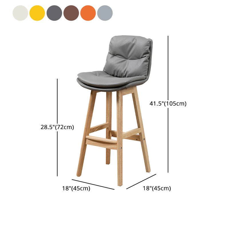 Leather Bucket Bar Stool Low Back Modern Indoor Counter Stool with Wood Legs Clearhalo 'Bar Furniture' 'Bar Stools' 'bar_stools' 'furn' 'furn_bar_stools' 'furniture_bar_stools' 'Kitchen & Dining Furniture' 'kitchen&dining_furn' 'kitchen' 'kitchen_furn' Furniture' 1200x1200_591295a8-4ad0-44a5-b3af-18f34b5f1bad