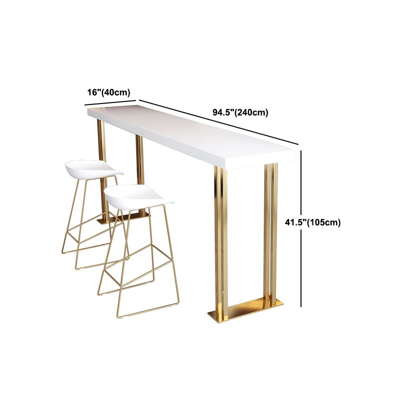 Tavolo da pranzo in legno in legno pino tavolo da bar rettangolo glam con doppio piedistallo per soggiorno