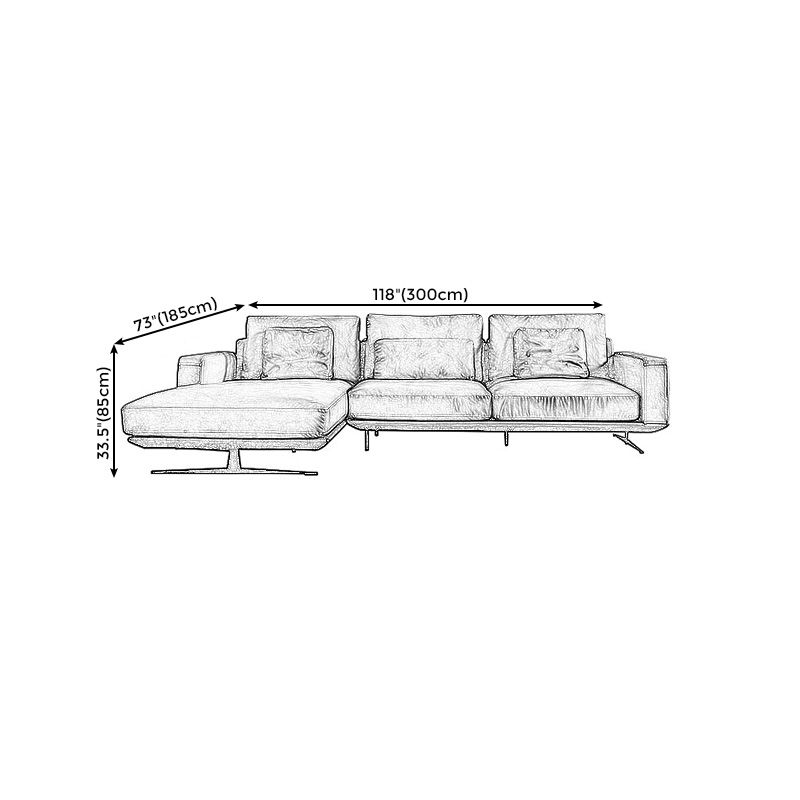 Square Arm Sofa and Chaise Genuine Leather Dark Brown Sectional for Living Room Clearhalo 'Furniture' 'kitchen' 'kitchen_sectionals' 'Living Room Furniture' 'Sectionals' 1200x1200_591540f8-a9b8-4d2f-9832-ee62075d8fa1