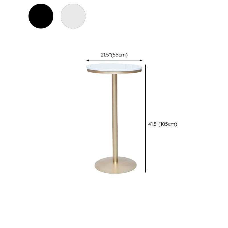 Round Bar Table Gold and Metal Base Bar Table for Kitchen Living Room Coffee Room Clearhalo 'Bar Furniture' 'Bar Tables' 'bar_tables' 'furn' 'furn_bar_tables' 'Furniture' 'Kitchen & Dining Furniture' 1200x1200_5915a534-cbf3-40d0-a18f-ac07f74cd4a2