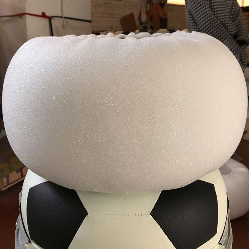 Upholstered Pouf Color Panel Tear Resistant Round Faux Leather Fabric Modern Pouf