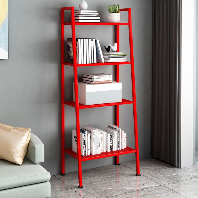 Modern Style Ladder Bookshelf Open Back Metal Bookcase for Home Clearhalo 'Bookcases' 'furn' 'furn_bookcases' 'Furniture' 'Office Furniture' 1200x1200_5916567a-8baf-4ecc-bbd9-31d6ef098582