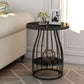 Contemporary Metal Frame End Table 24.8" Tall Slate Top Side Table Clearhalo 'Coffee & Accent Tables' 'End & Side Tables' 'end_side_tables' 'furn' 'furn_end_side_tables' 'Furniture' 'Living Room Furniture' 1200x1200_5916b372-c636-4bc6-afb8-b2880ed6c978