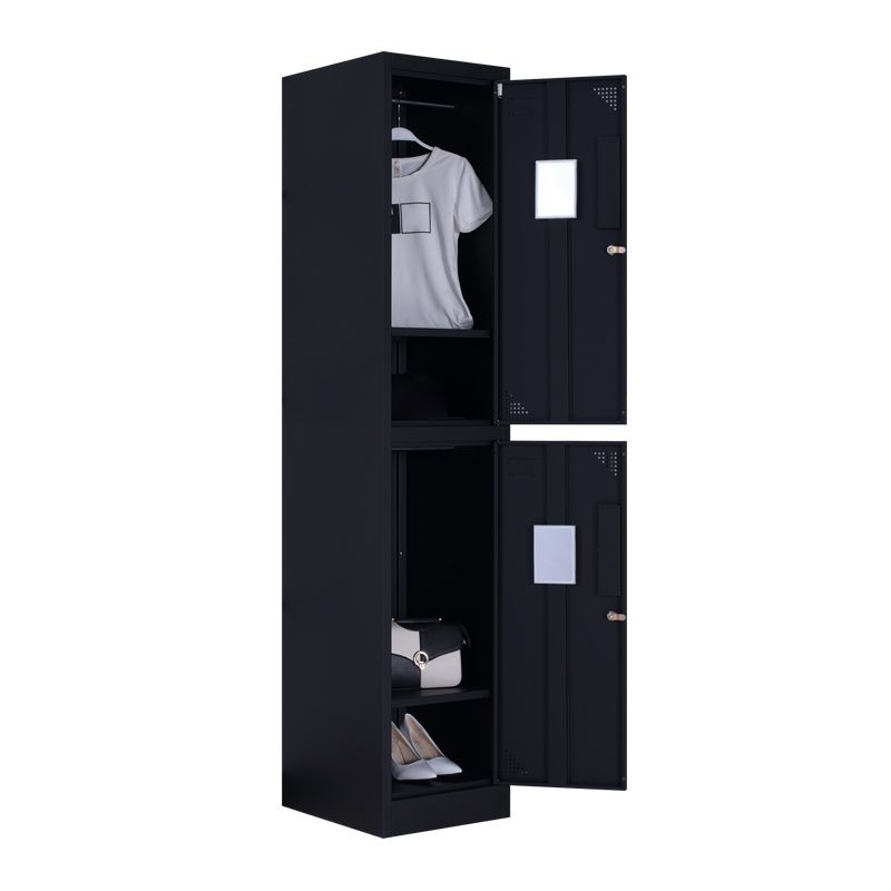 Black Steel Wardrobe with Hinged Door Industrial Storage Cabinet for Bathroom Clearhalo 'Armoires & Wardrobes' 'armoires_wardrobes' 'Bedroom Furniture' 'furn' 'furn_armoires_wardrobes' 'Furniture' 1200x1200_5916c1de-1dba-4e7f-87e0-3e44b12f7472
