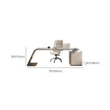 Modern Stone Office Desk Rectangular Shape Task Desk with Drawers in White Clearhalo 'furn' 'furn_office_desk' 'Furniture' 'Office Desks' 'Office Furniture' 'office_desk' 1200x1200_5916e52b-1b2f-4416-9ab7-ad7a19f3cc14