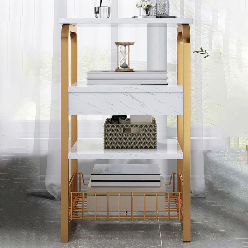 Modern Farmhouse Rectangular Wood Side End Table with Four Metal Legs Clearhalo 'Coffee & Accent Tables' 'End & Side Tables' 'end_side_tables' 'furn' 'furn_end_side_tables' 'Furniture' 'Living Room Furniture' 1200x1200_59174875-a5ee-4754-93f5-952fade52fd4