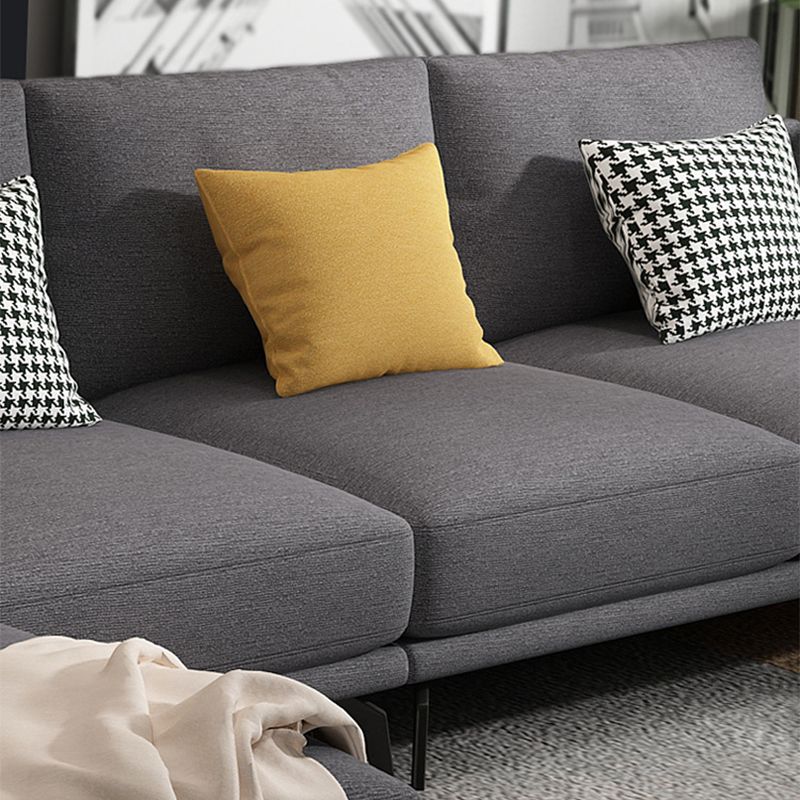 Moderne kussenrugstof sectionele L-vorm vierkante arm sectioneel