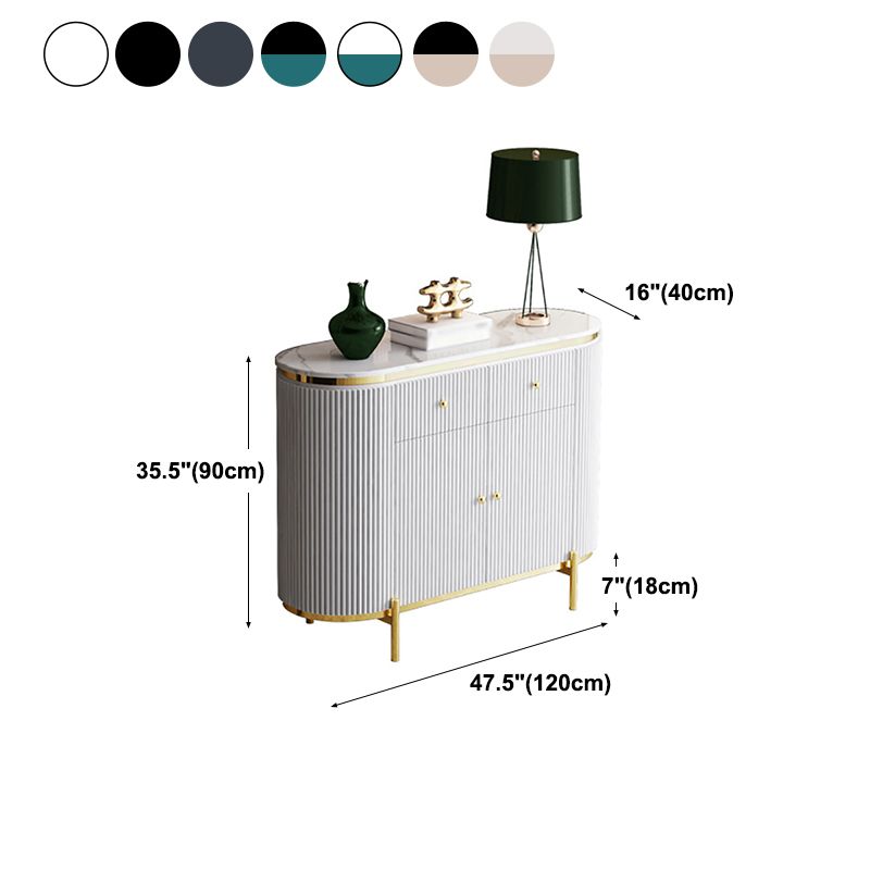 Glam Engineered Wood Sideboard Faux Marble Countertop Credenza with Drawer for Living Room Clearhalo 'buffet_sideboard' 'Buffets & Sideboards' 'furn' 'furn_buffet_sideboard' 'Furniture' 'furniture_buffet_sideboard' 'Kitchen & Dining Furniture' 1200x1200_5918fe6e-1d45-45ee-9662-9c1265a23c16