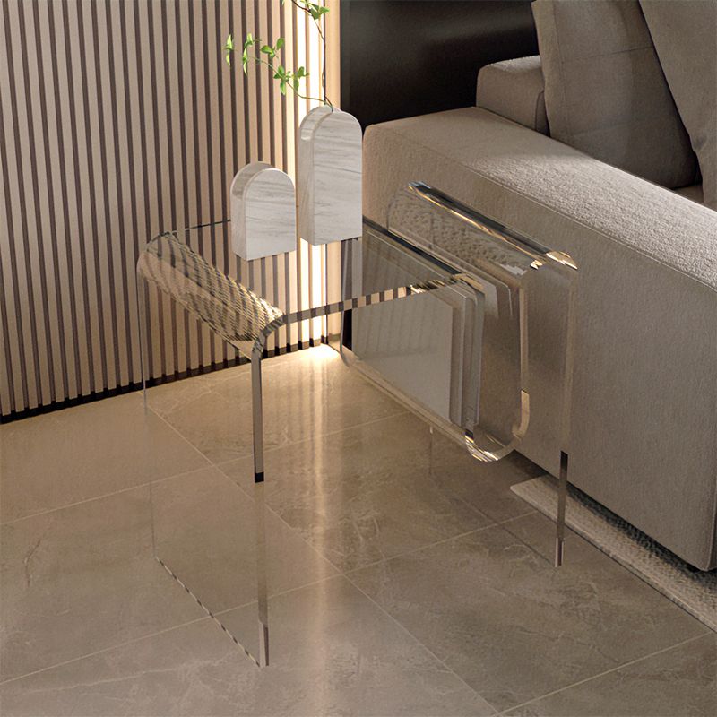Unique Shape Side End Snack Table Acrylic Living Room Corner Table