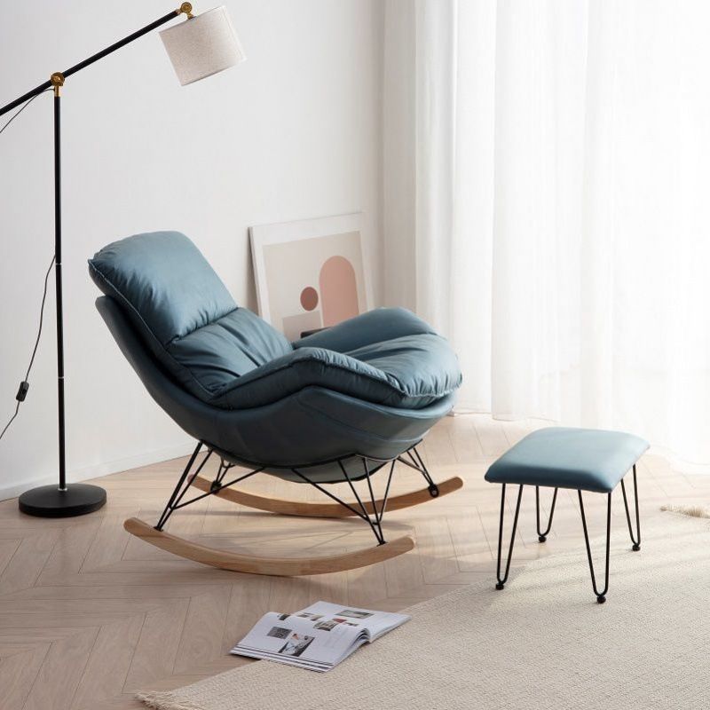 Contemporary Style Nursery Sofa Rocking Chair Indoor Rocking Chair with Ottoman