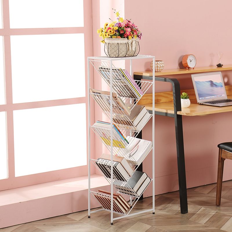 Modern Style Metal Bookcase White Open Bookshelf for Living Room Clearhalo 'Bookcases' 'furn' 'furn_bookcases' 'Furniture' 'Office Furniture' 1200x1200_591bdcdb-b6af-4118-86d5-dc89a0c6870e