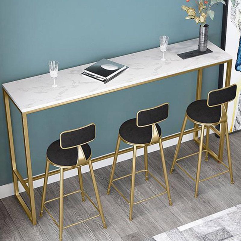 Glam Style Bartafel Bistrotafel met kunstmarmeren blad en gouden onderstel