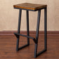 Tabouret de bar à dos en bois contemporain avec des jambes en métal
